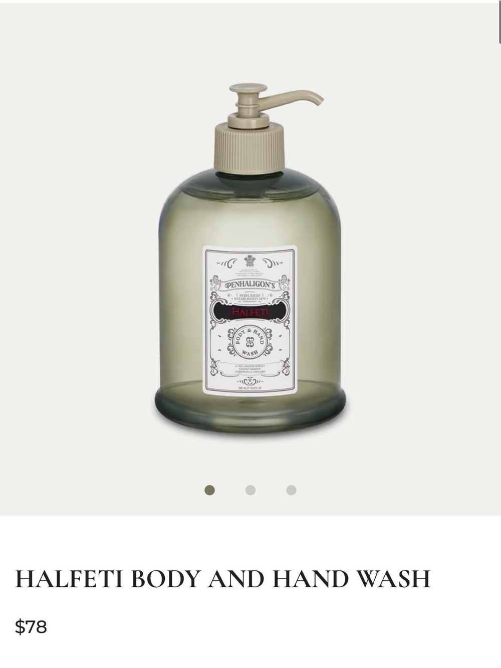 Penhaligon's Halfeti Hand & Body Wash — Brand New / Unopened